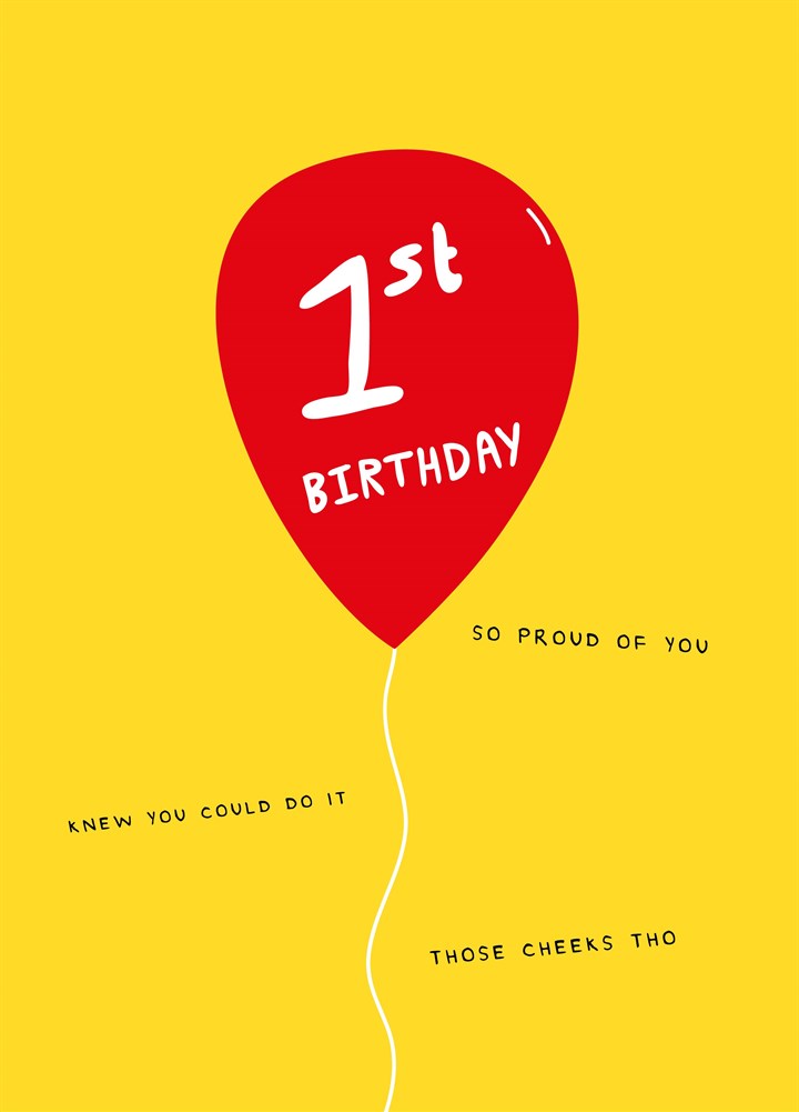 1st Birthday Balloon Card