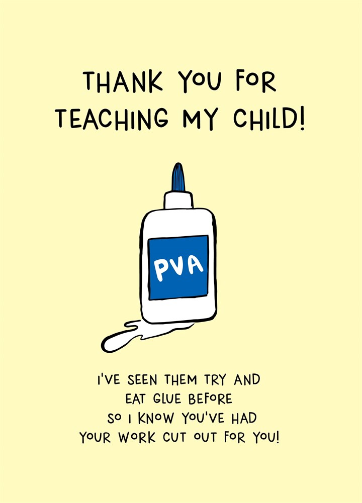 Thank You For Teaching My Child Card