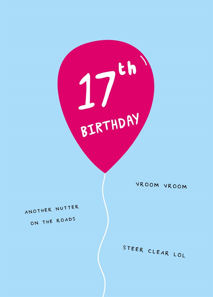 17th Birthday Balloon Card