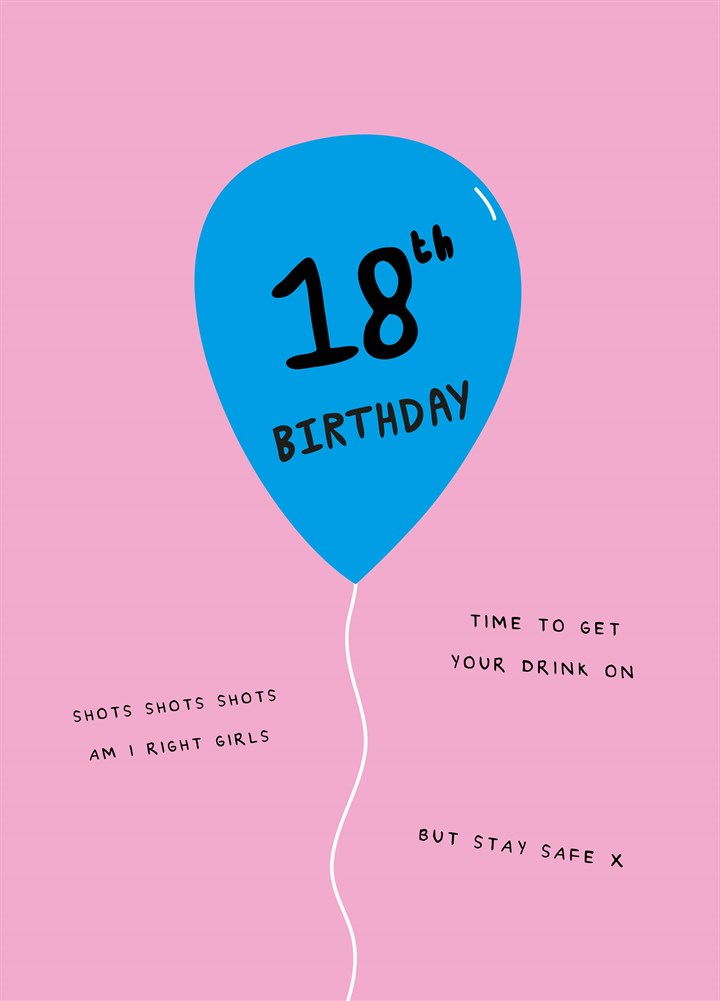 18th Birthday Balloon Card Scribbler