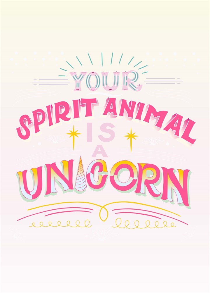 Spirit Animal Is A Unicorn Card