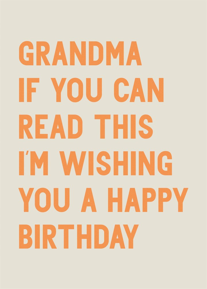 Grandma Wishing You A Happy Birthday Card