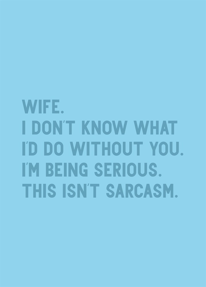 Wife I Don't Know What I'd Do Without You Card
