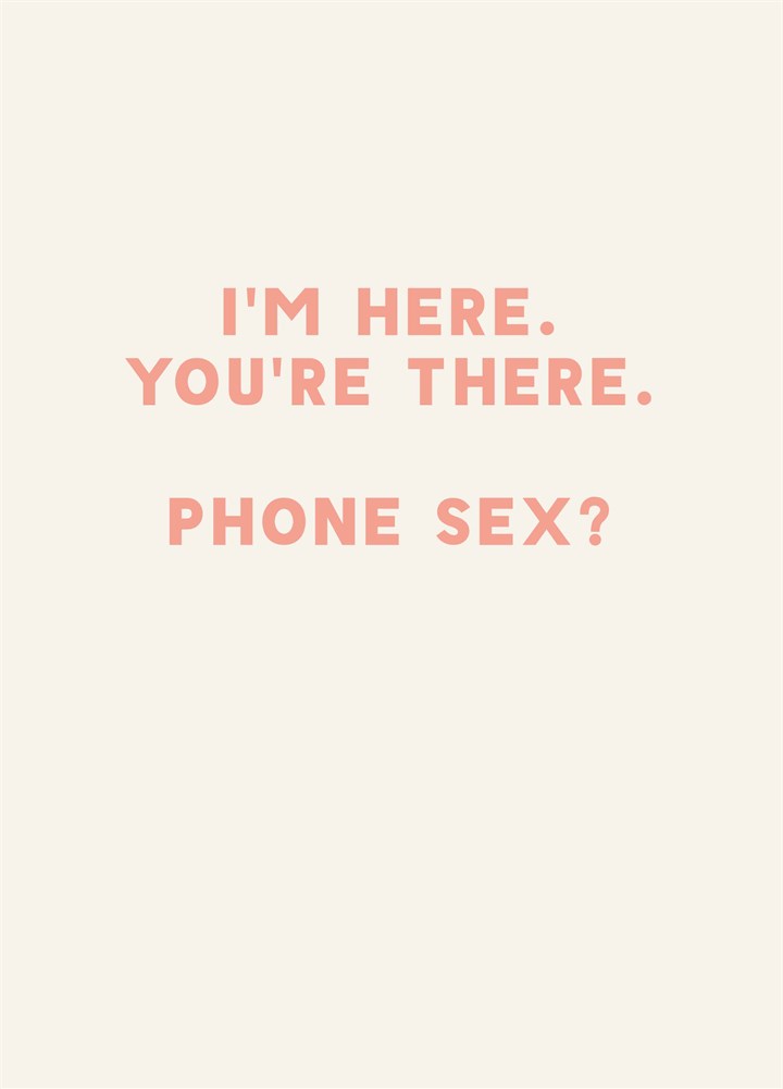 Phone Sex Card