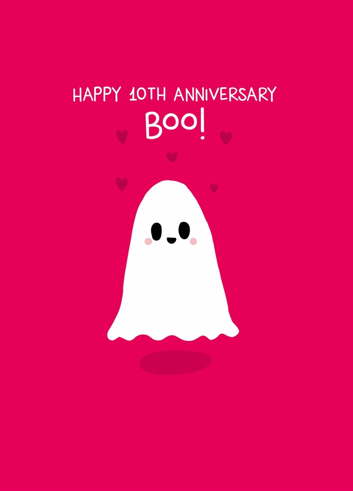 Happy Tenth Anniversary Boo Card