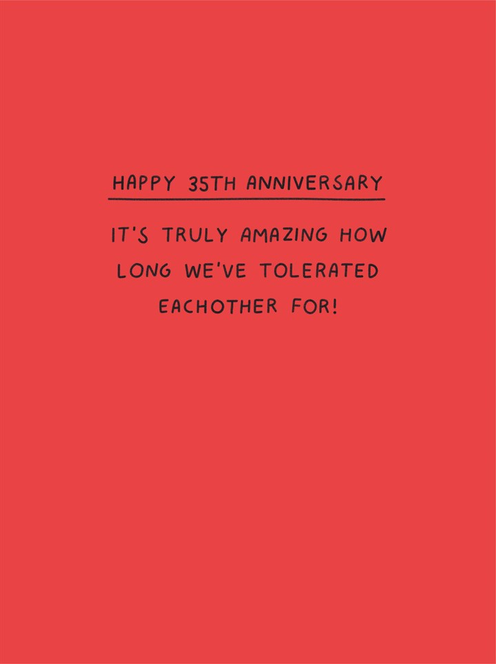 Happy Thirty Fifth Anniversary Card