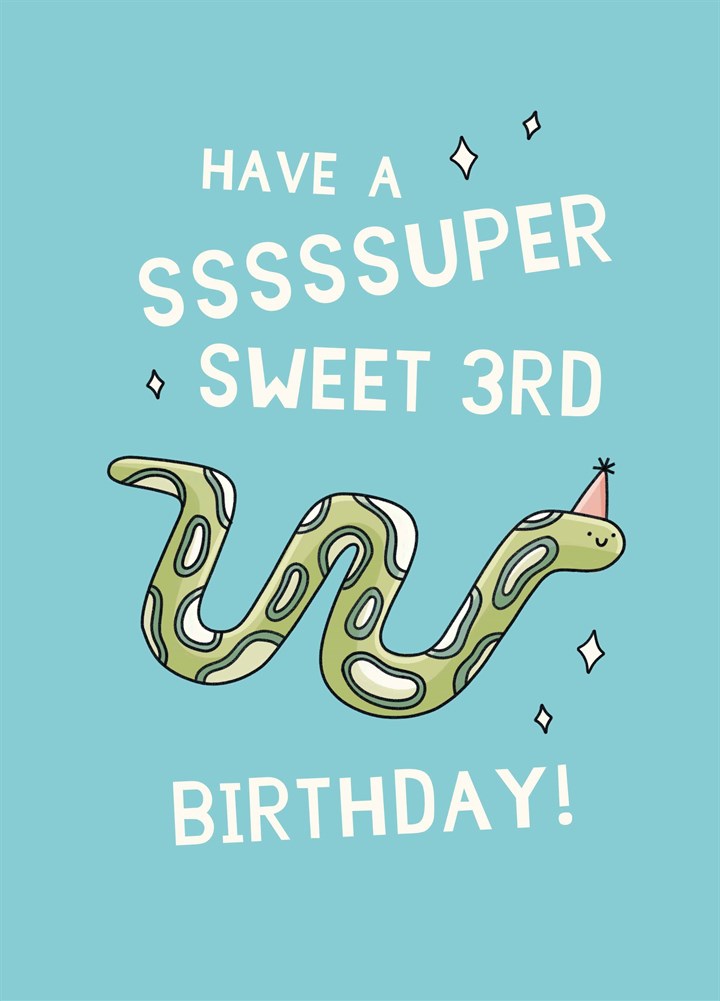 Have A Super Sweet 3rd Birthday Card