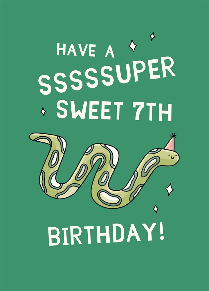 Have A Super Sweet 7th Birthday Card