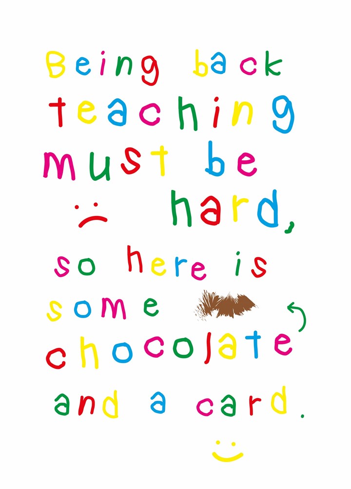 Chocolate And A Card Teacher Card