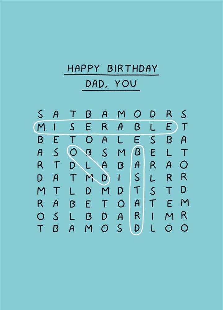 Birthday Dad Wordsearch Card