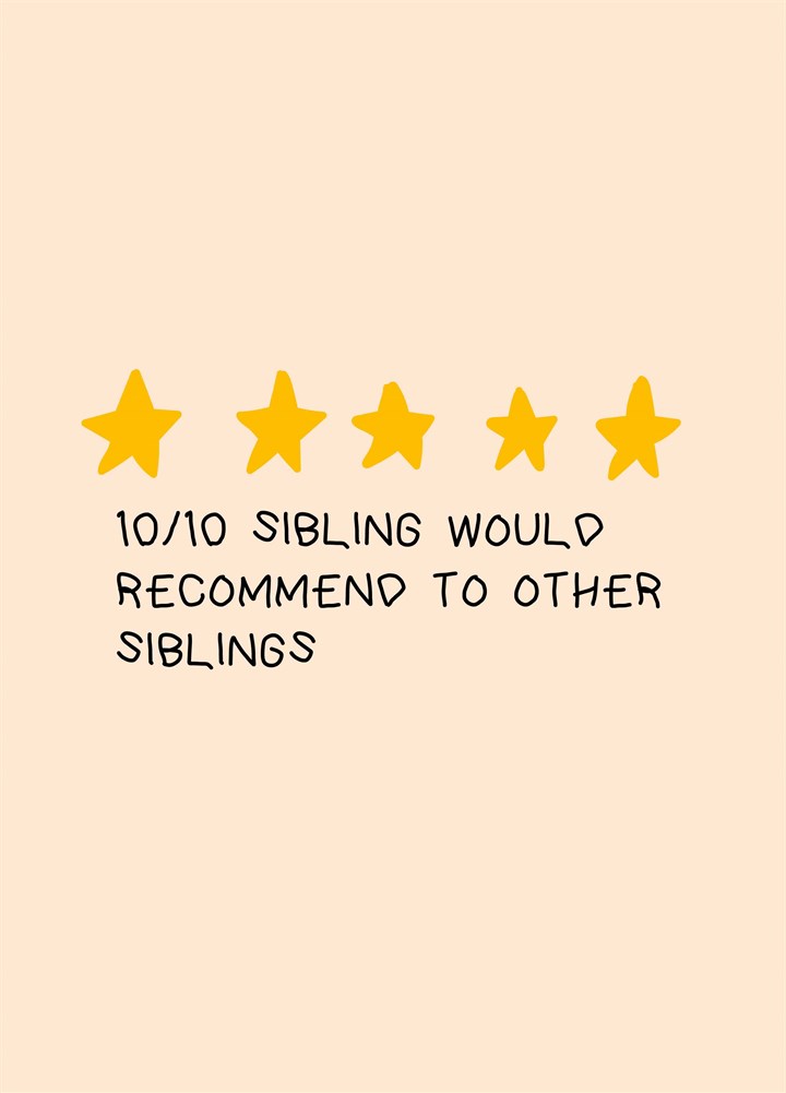 Sibling Would Recommend Card
