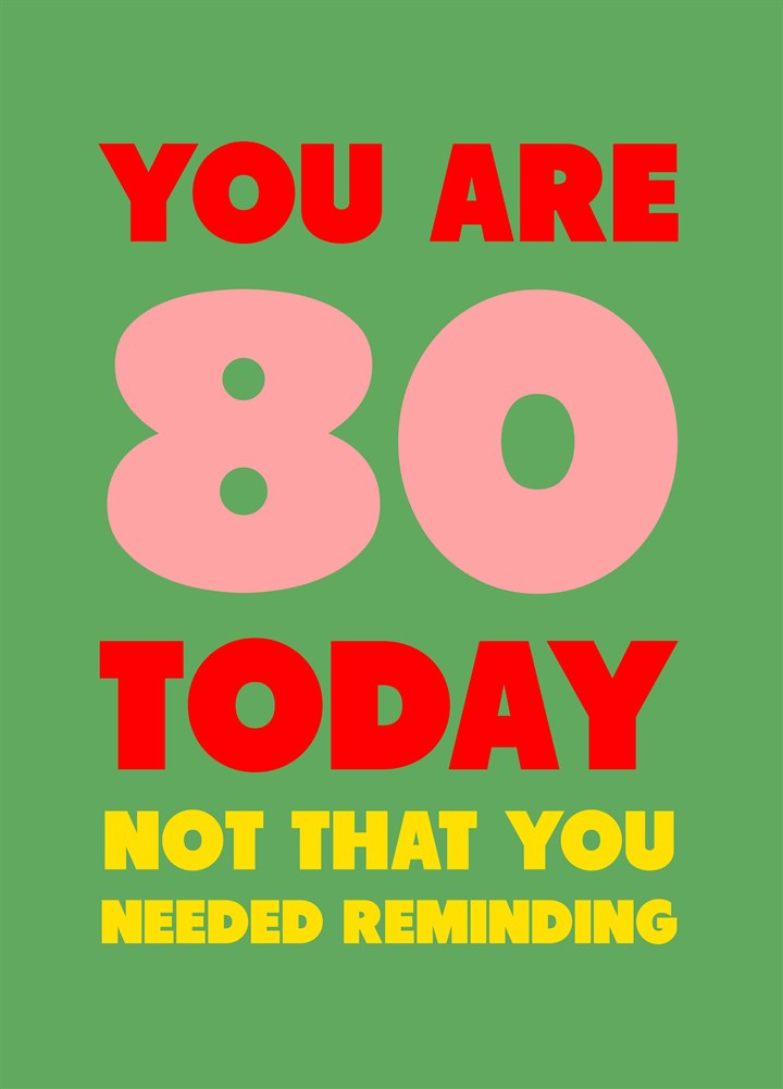 You Are 80 Today Card