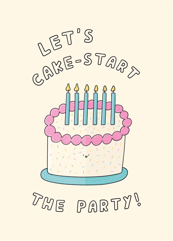 Let's Cake Start The Party Card