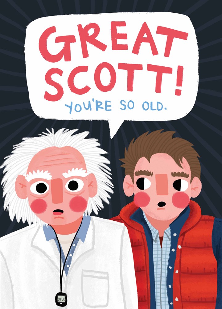 Great Scott Back To The Future Birthday Card