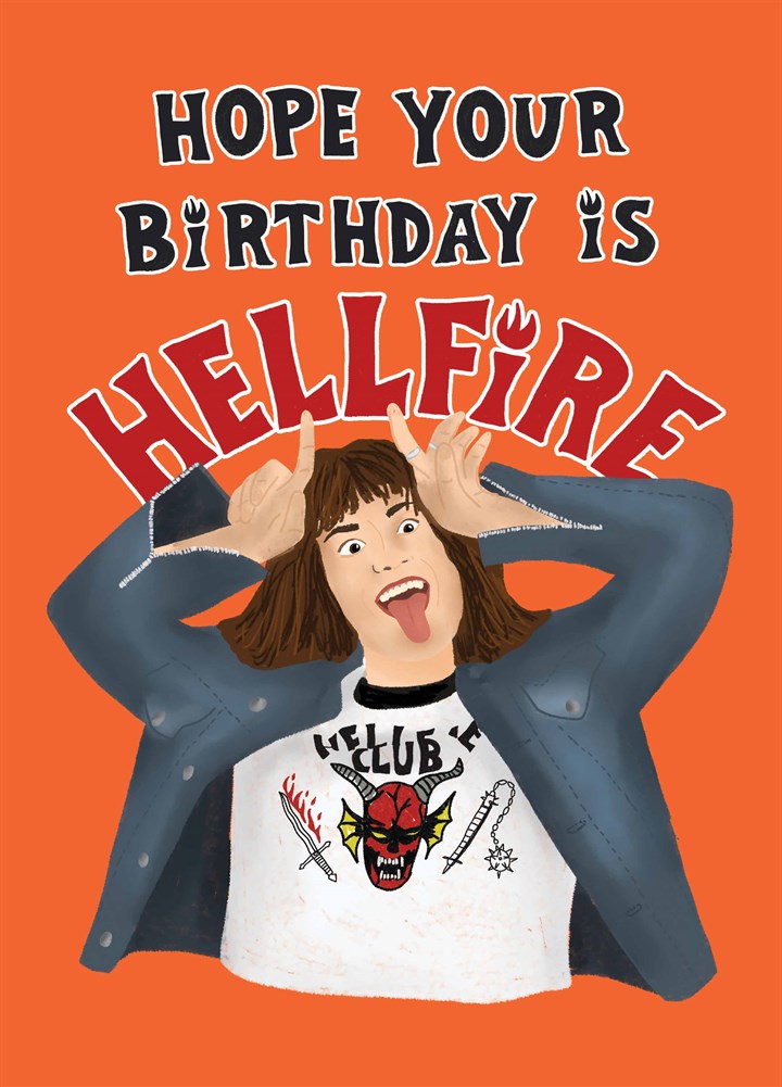Hellfire Stranger Things Birthday Card