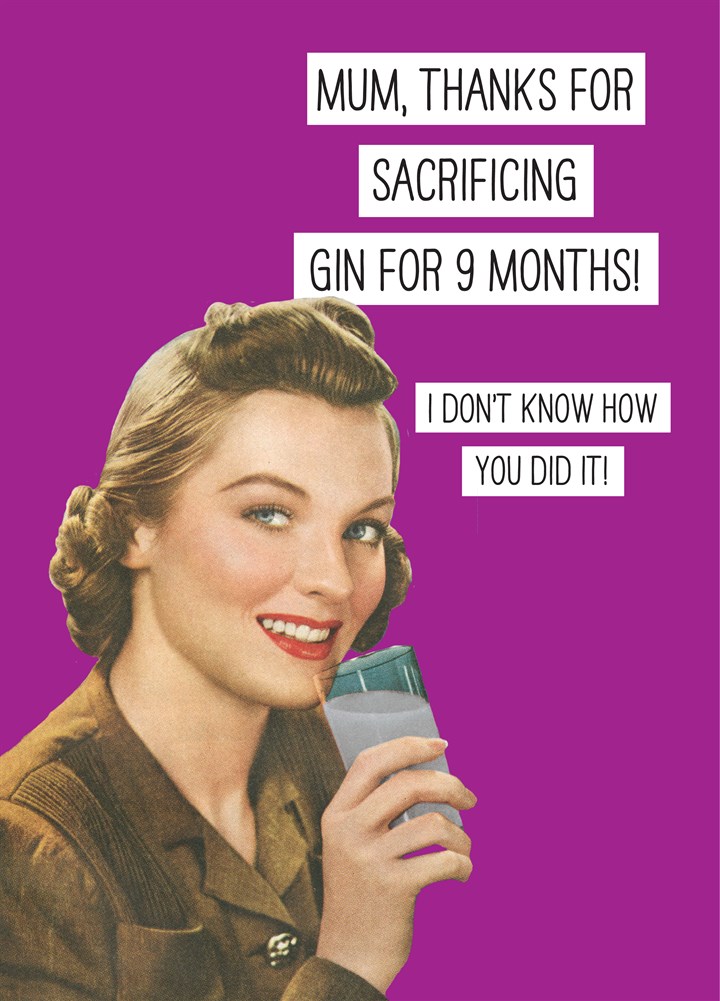 Sacrificing Gin Mother's Day Card