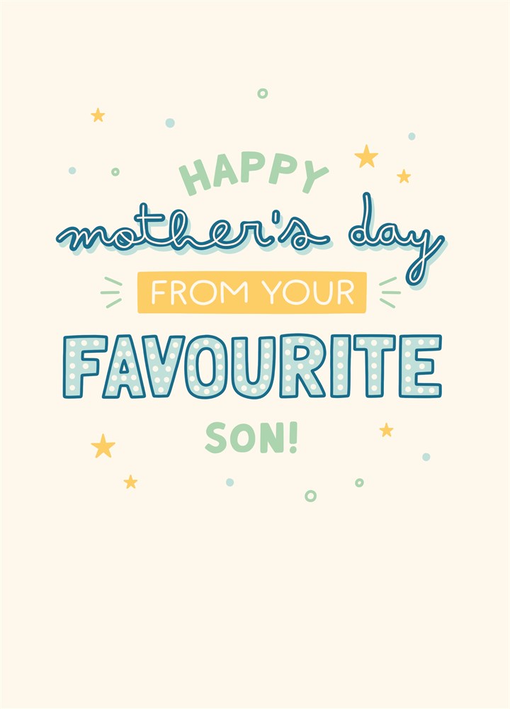 Favourite Son Mother's Day Card