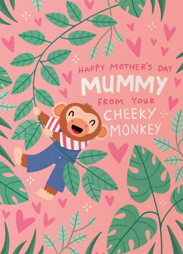 Cheeky Monkey Mother's Day Card