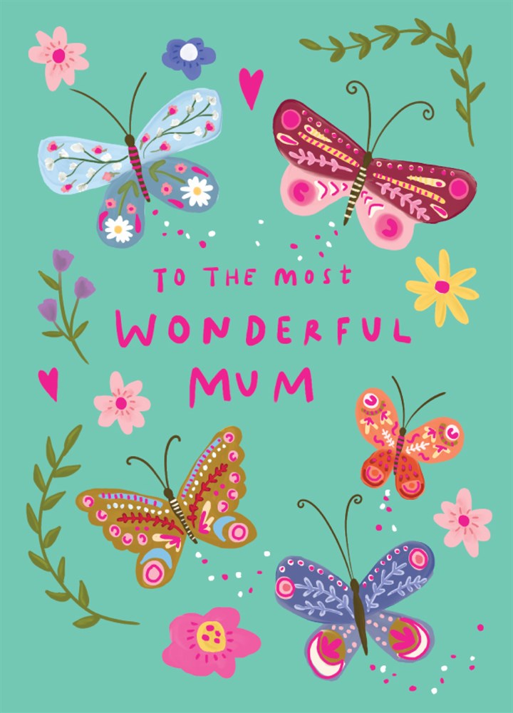 Butterflies Wonderful Mum Card