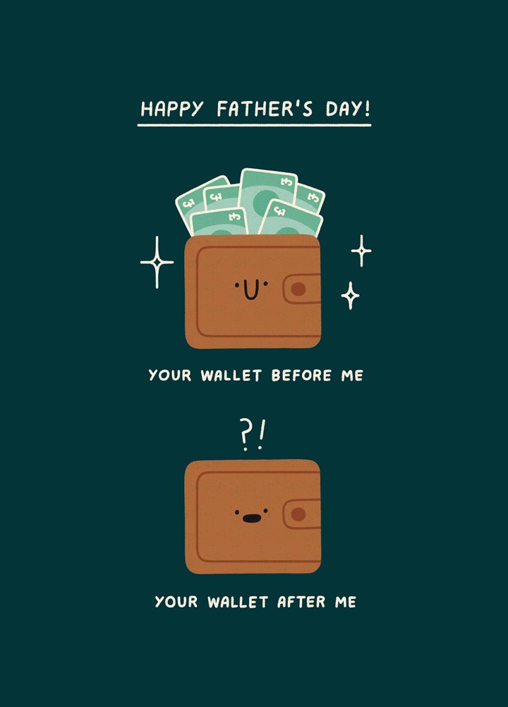 Wallet Before And After Father's Day Card