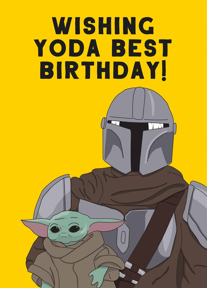 The Mandalorian Yoda Best Birthday Card
