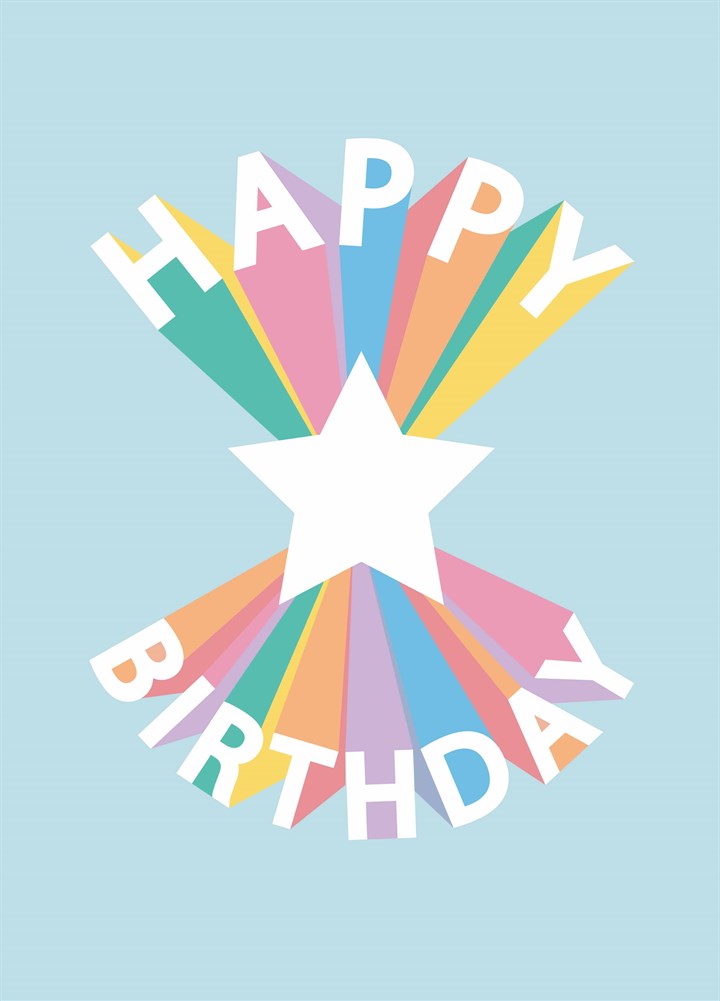 Star 3D Type Birthday Card