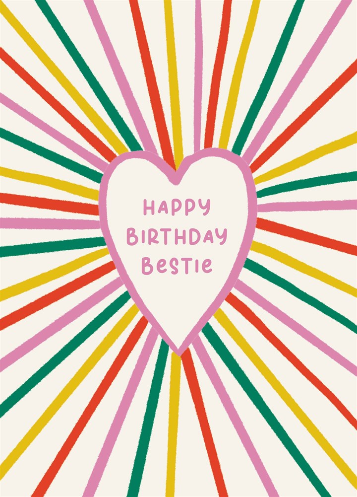 Heart Birthday Bestie Card