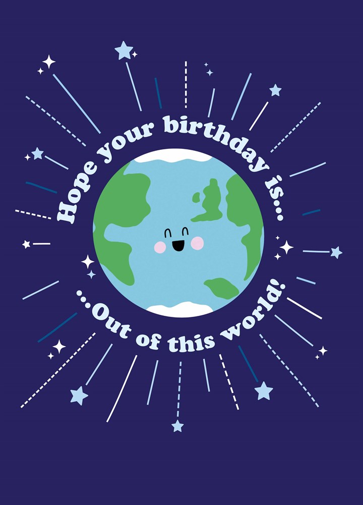 Starry Out Of This World Birthday Card