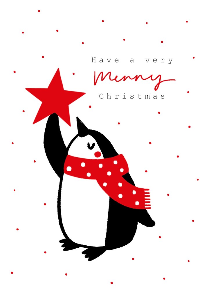 Penguin Star Christmas Card