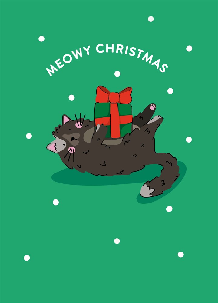 Festive Cat Meowy Christmas Card