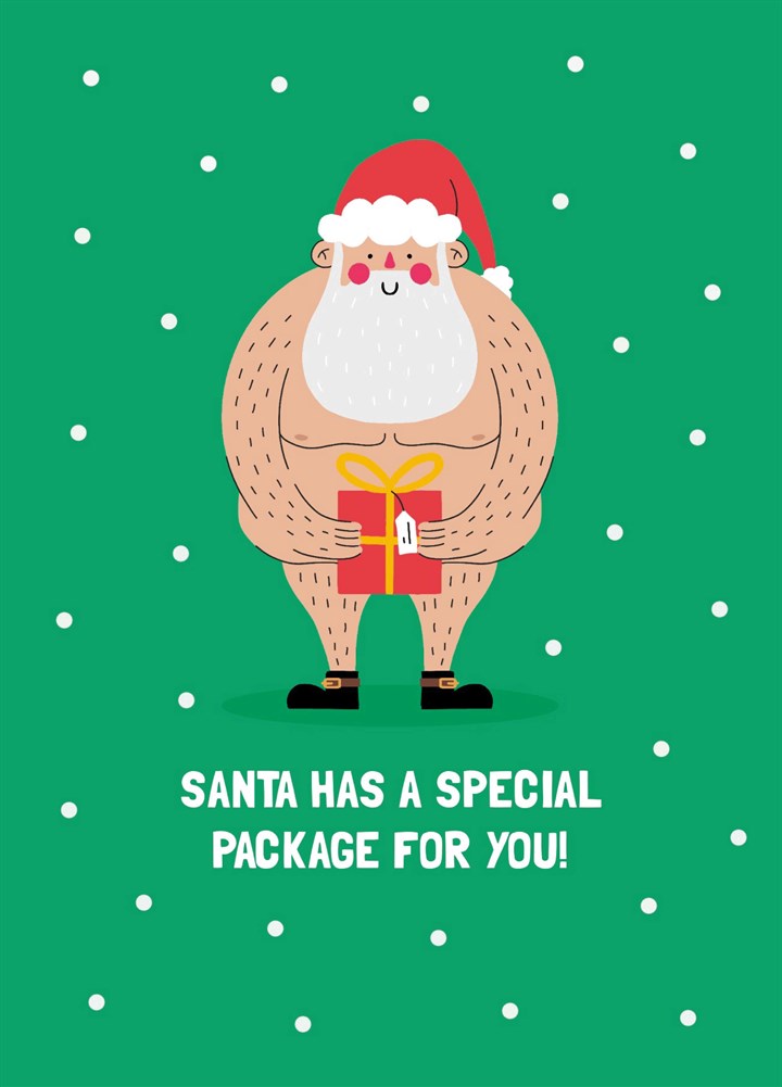 Santa's Special Package Christmas Card