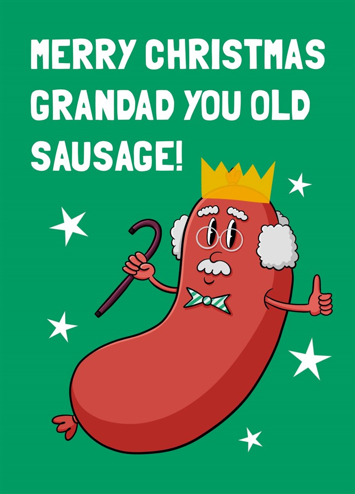 Grandad Old Sausage Christmas Card