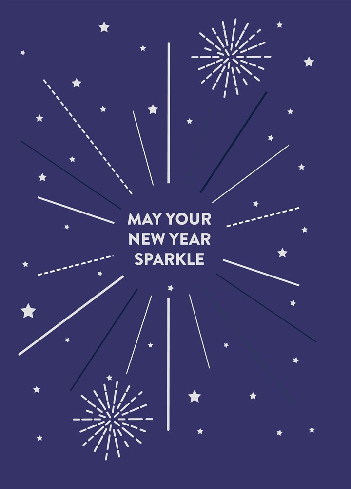 Starry Sparkle New Year Card