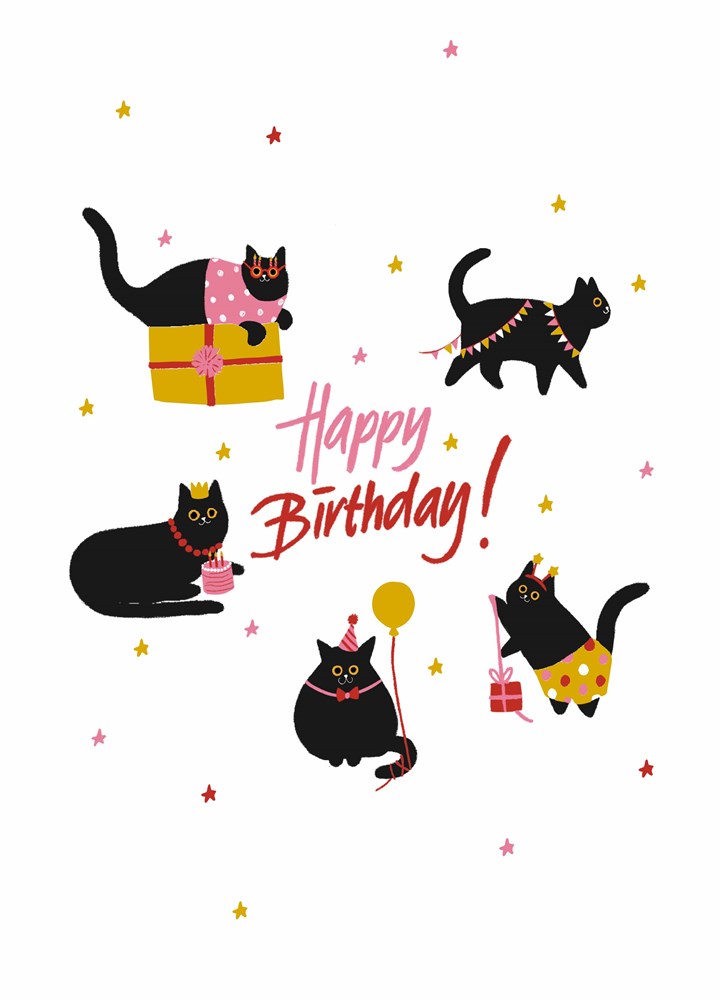 Black Cats Birthday Card