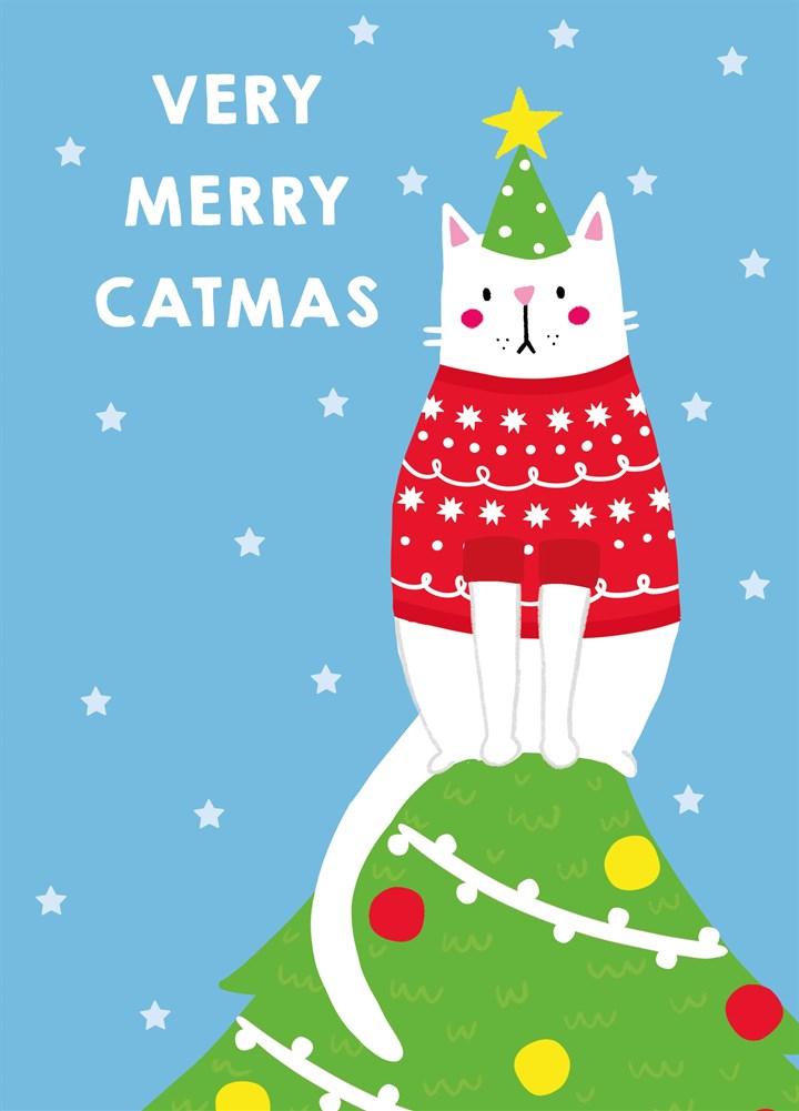Catmas Tree Christmas Card