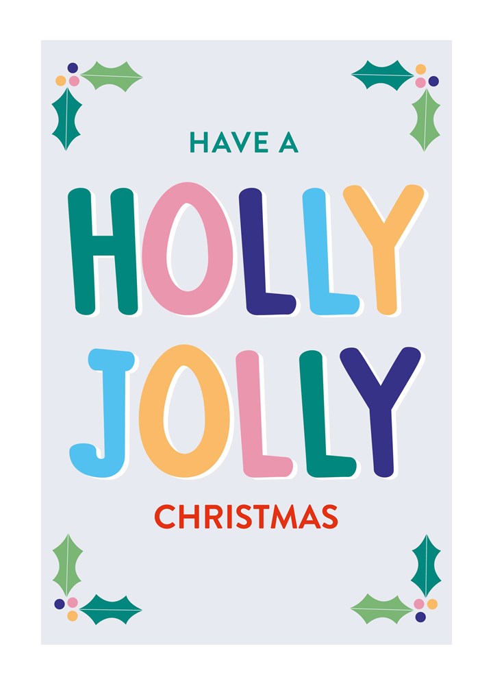 Holly Jolly Type Christmas Card