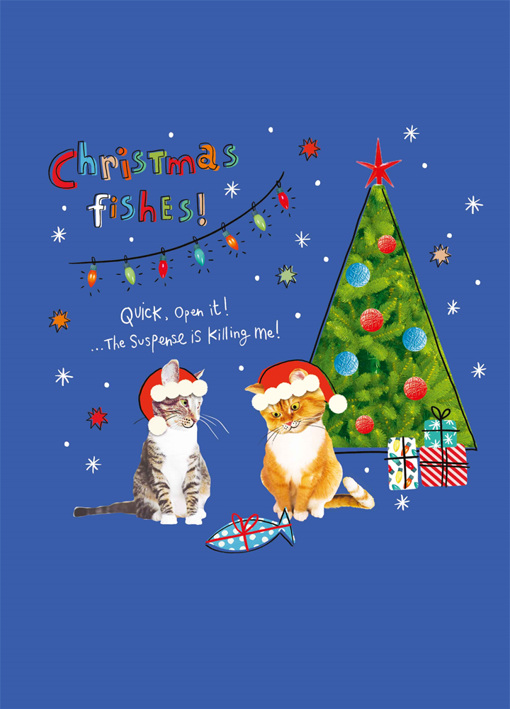 Cats Christmas Fishes Card