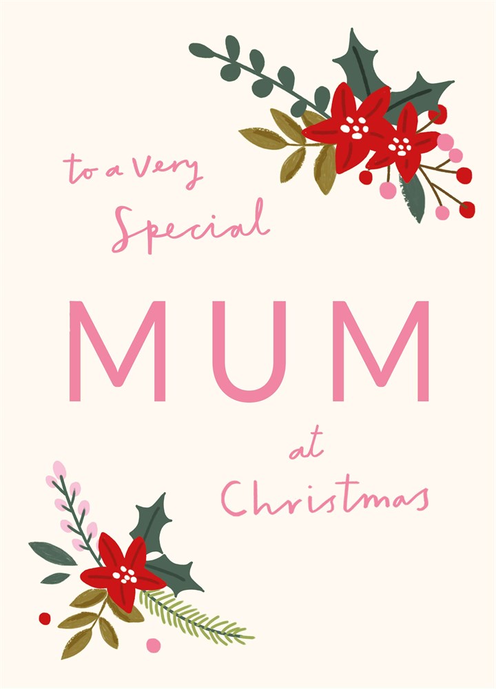 Special Mum Winter Foliage Christmas Card