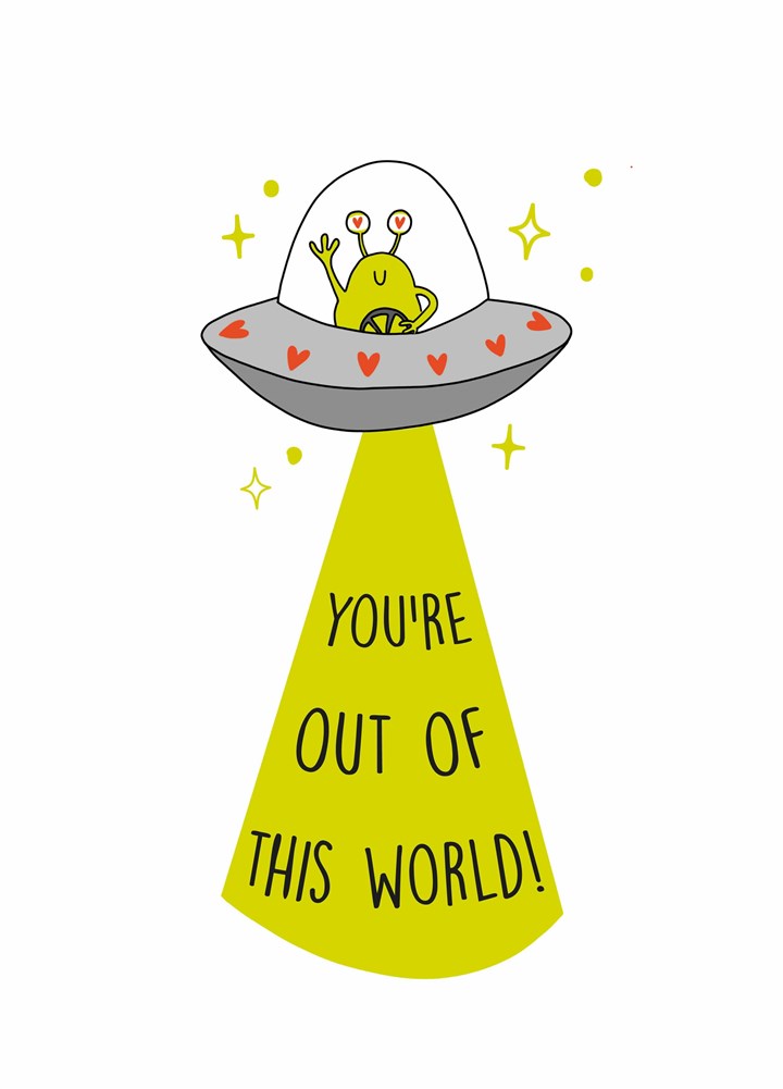 Alien Out Of This World Valentine's Card
