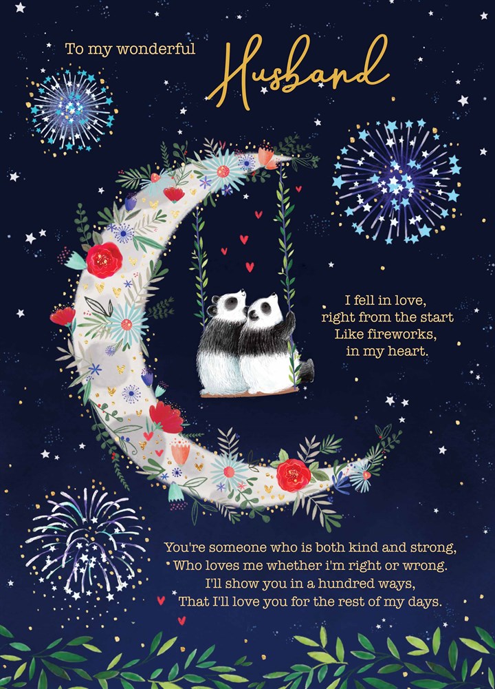 Wonderful Husband Panda Verse Valentine's Card