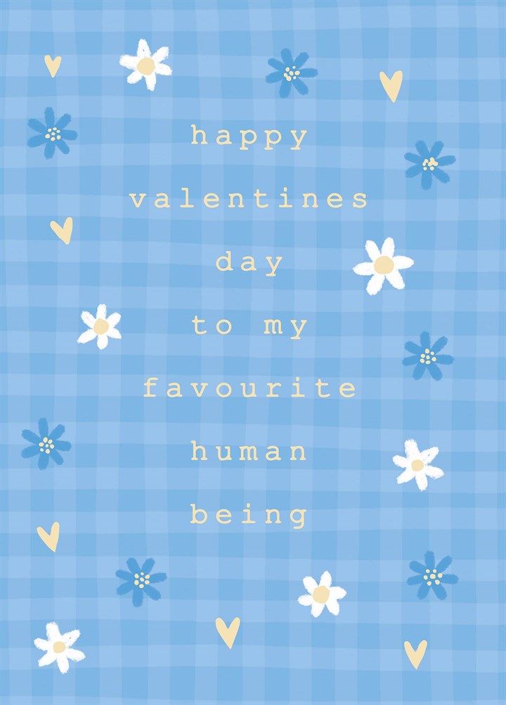 Favourite Human Gingham Valentine's Card