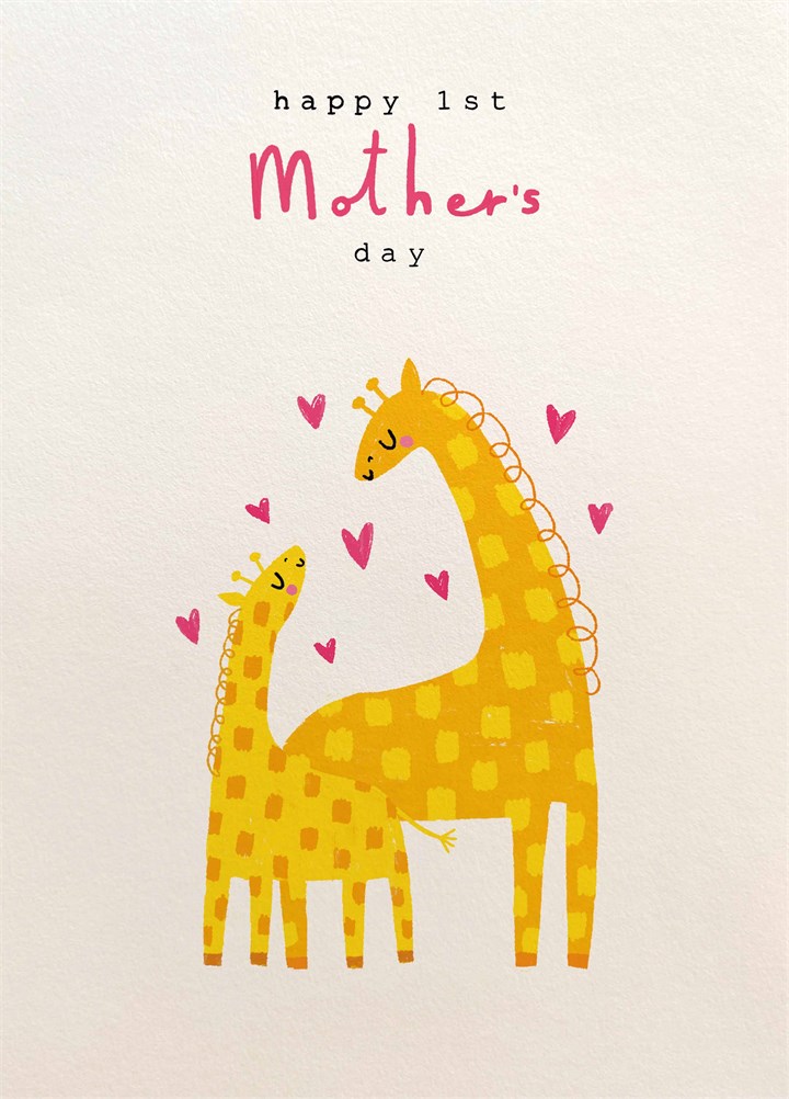 Giraffes 1st Mother's Day Card
