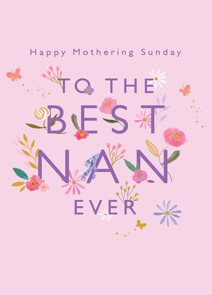 Best Nan Floral Mother's Day Card