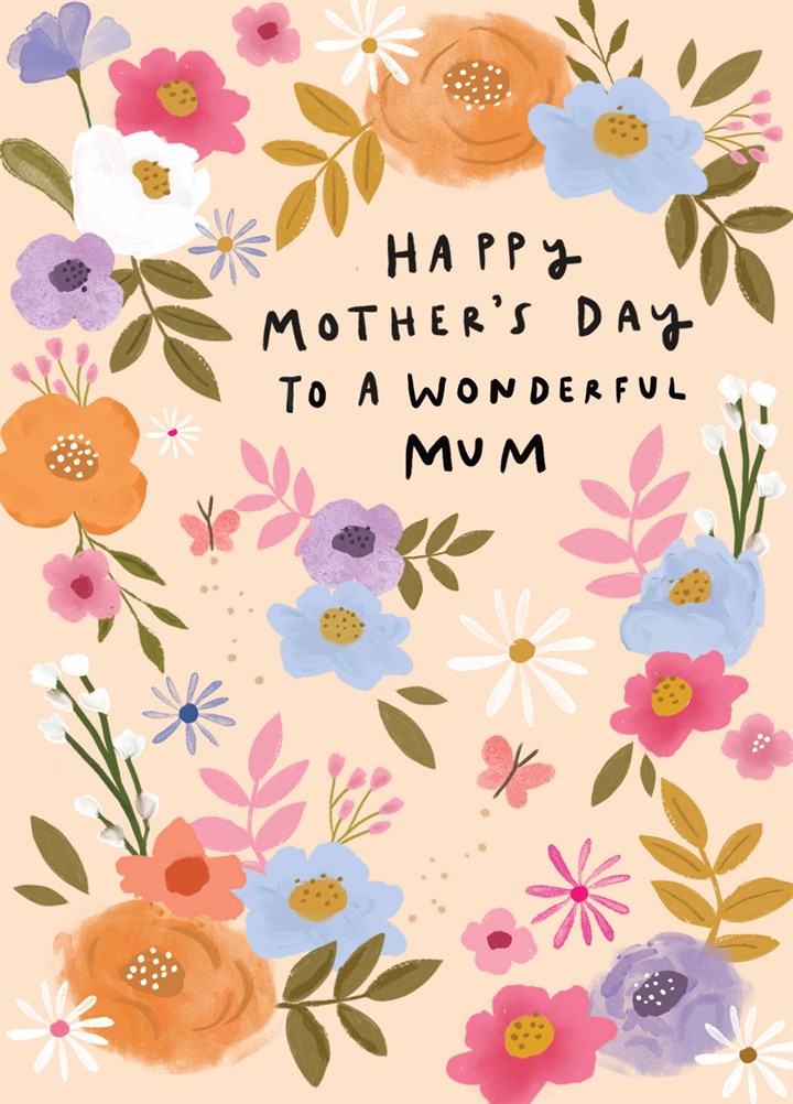 Wonderful Mum Floral Mother's Day Card