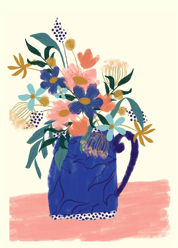 Floral Jug Art Card