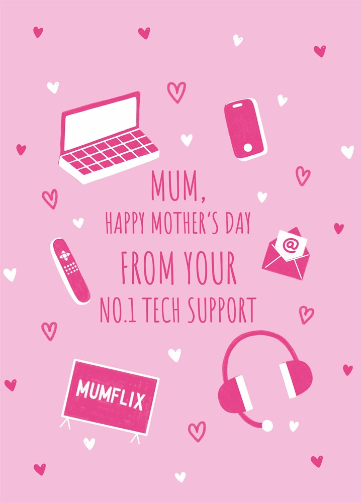 No.1 Tech Support Mother's Day Card