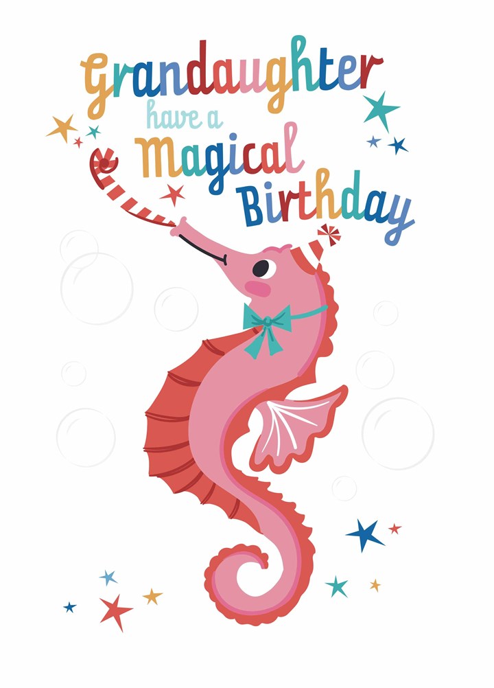 Granddaughter Seahorse Birthday Card