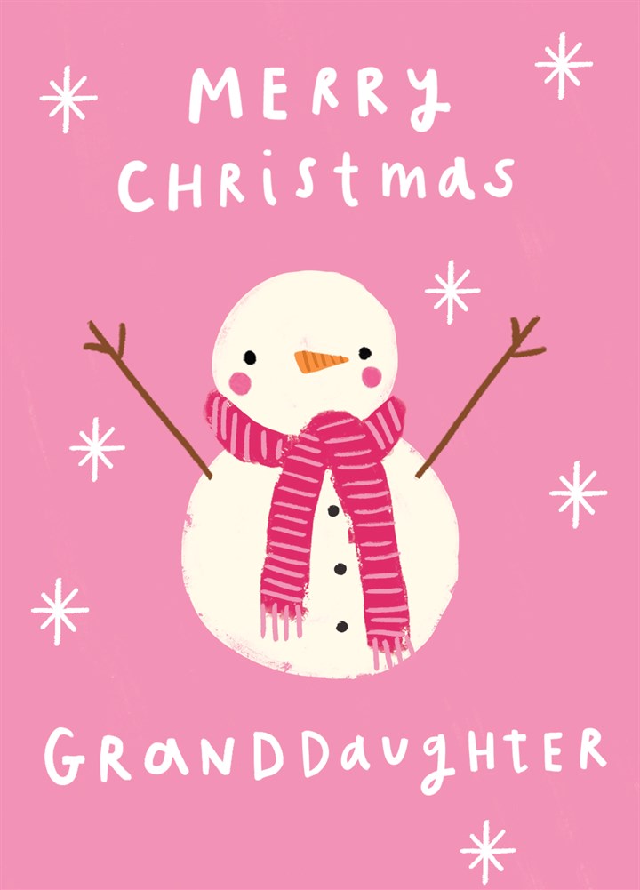 Granddaughter Snowman Christmas Card
