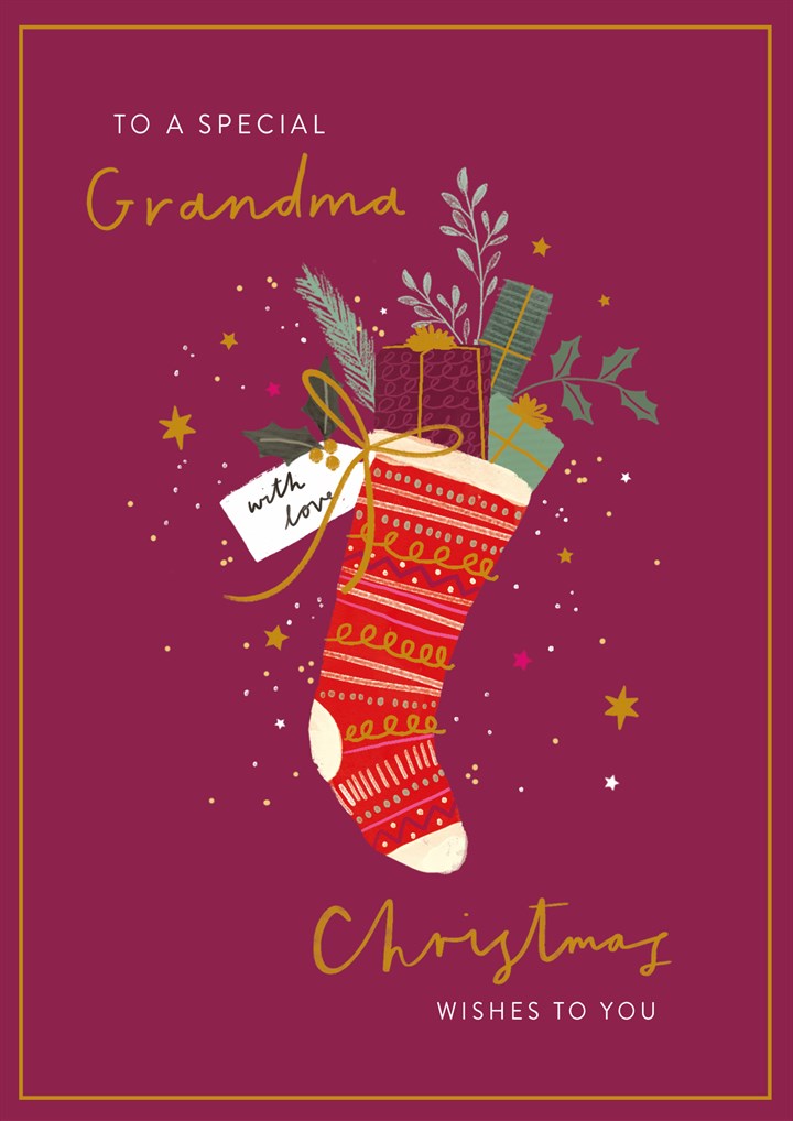 Special Grandma Stocking Christmas Card