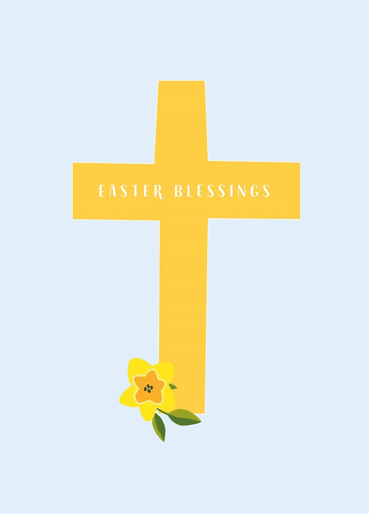 Easter Blessings Cross Card